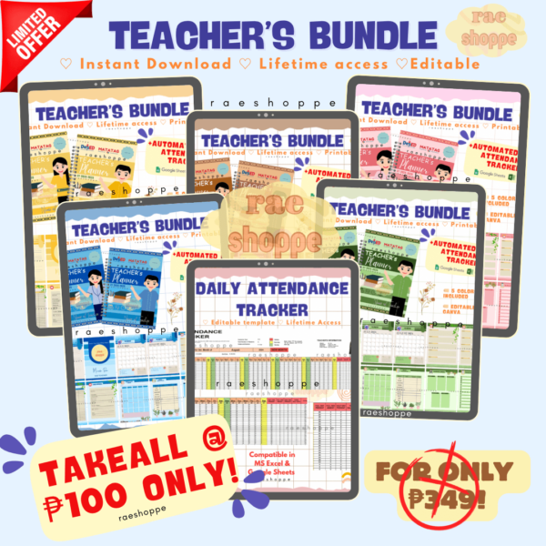 TEACHER?S BUNDLE : planners + daily attendance tracker (unli resell)